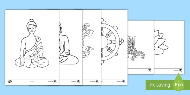 Buddhism coloring pages teacher