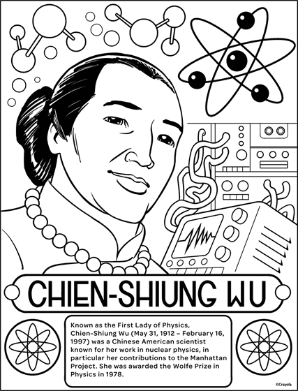 Physicist chien shiung wu coloring page
