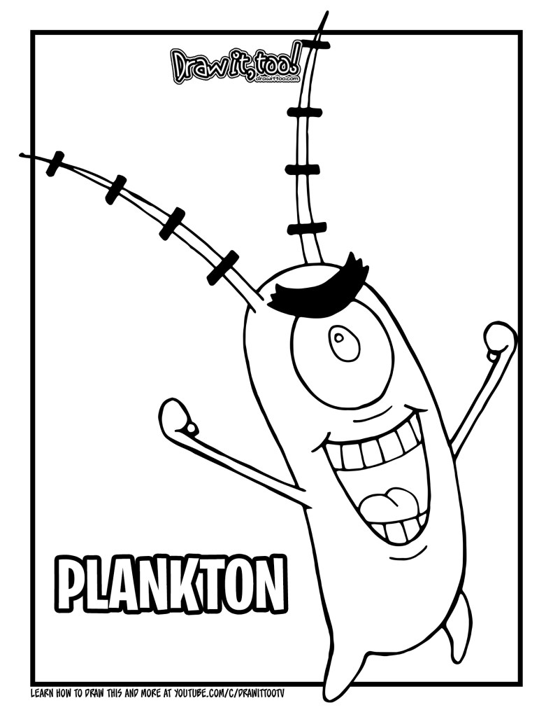 How to draw plankton spongebob squarepants drawing tutorial