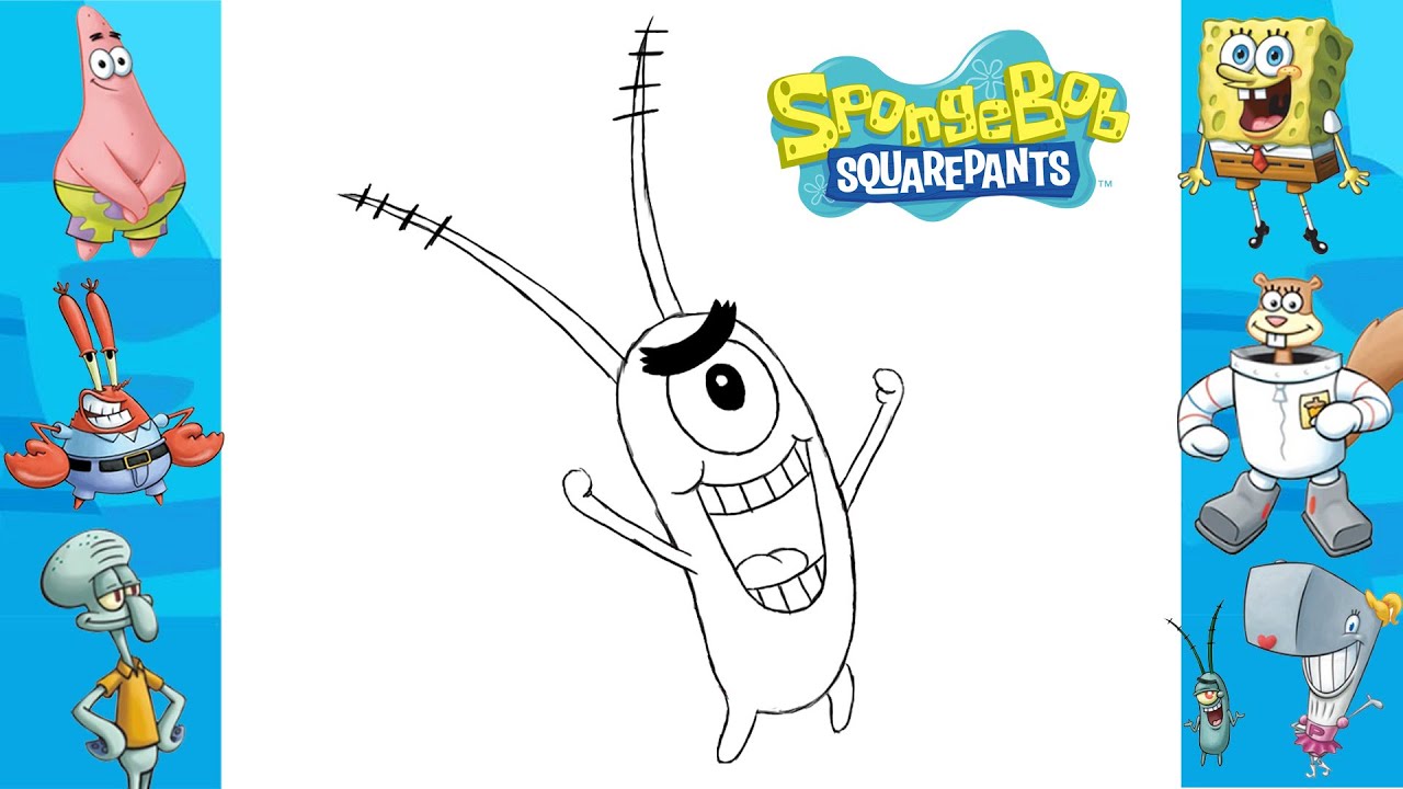How to draw plankton easy drawing plankton spongebob squarepants characters heroes