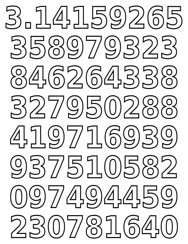 Coloring pages for pi day