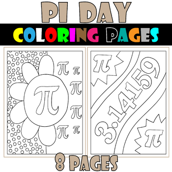 Pi day coloring pages pi day coloring worksheets tpt