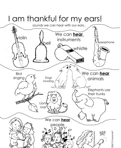I am thankful for my ears lds lessons lds nursery primary lessons