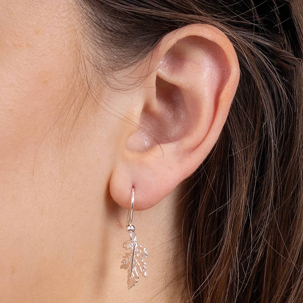 Leaves of longevity silver earrings pia jewellery