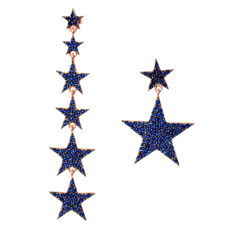 Navi silver star earrings with cubic zirconia pia co wolf badger