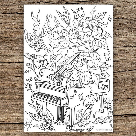 Piano printable adult coloring page from favoreads coloring book pages for adults and kids coloring sheets colouring designs