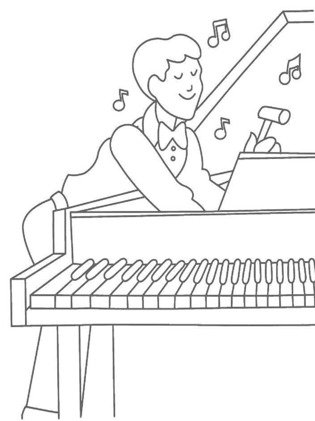 Piano coloring pages