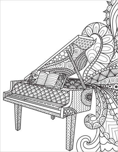 Amazon blank book journal piano music zentangle cover diary notebook â music coloring zentangle art music drawings