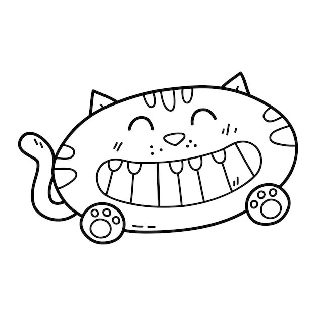 Premium vector coloring page with doodle kids piano