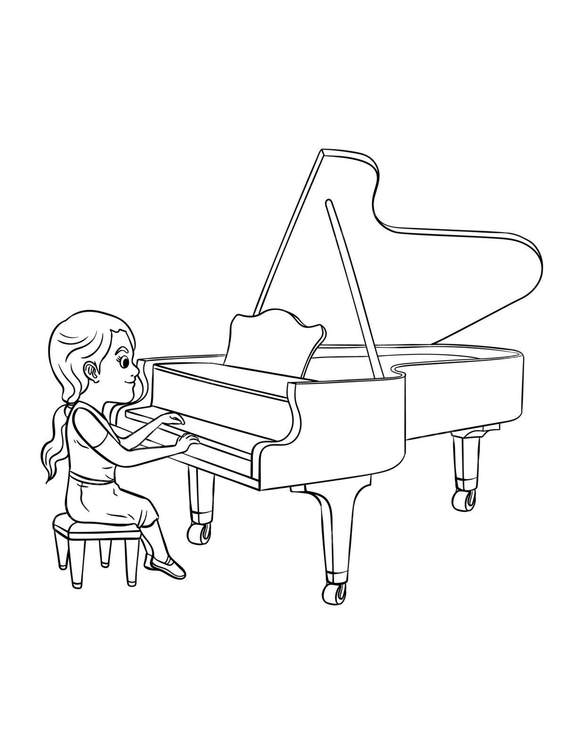 Pianist isolated coloring page for kids illustration design colouring book vector book drawing rat drawing ring drawing png and vector with transparent background for free download