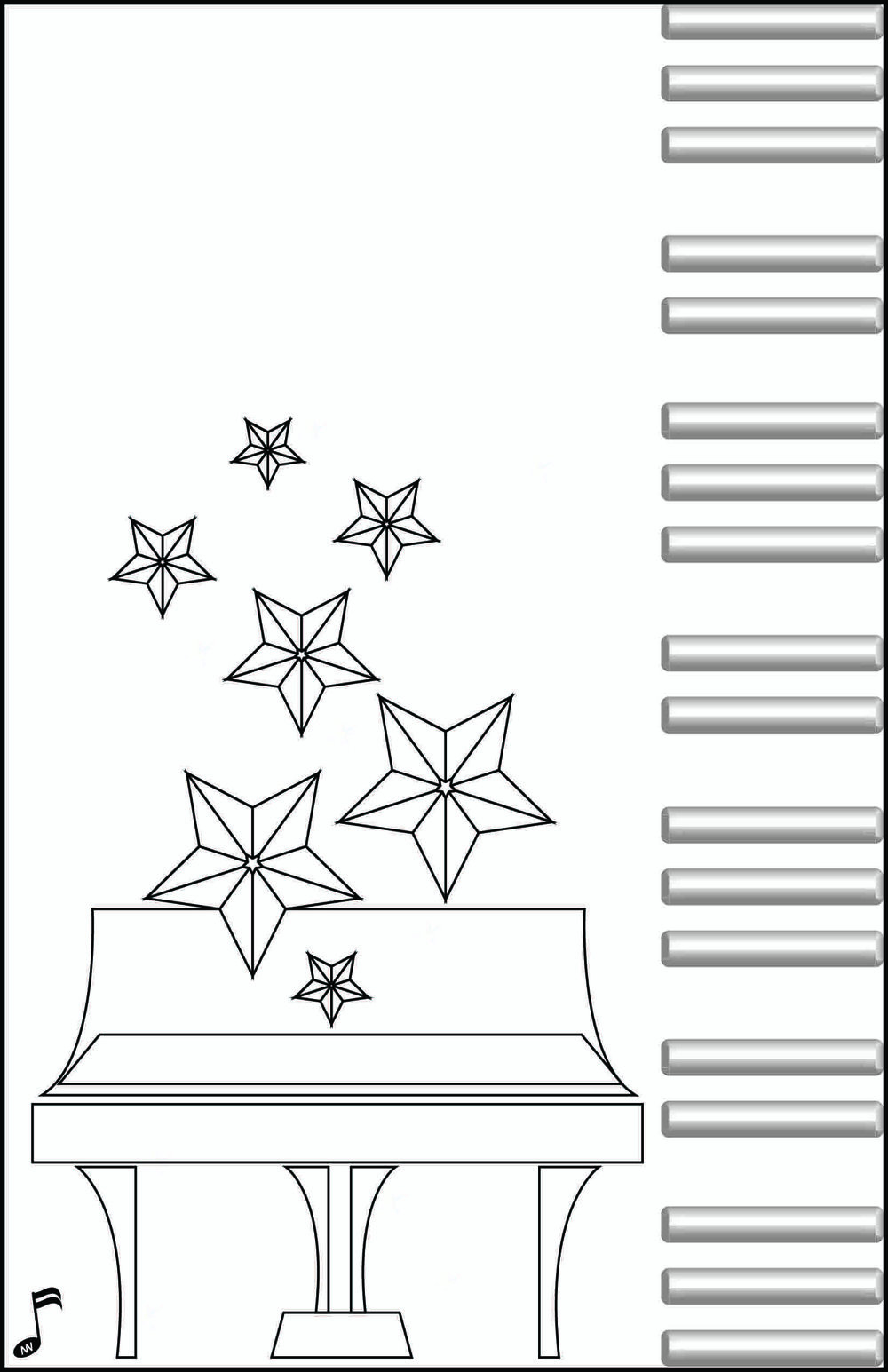 Star piano player coloring page â leila viss pk