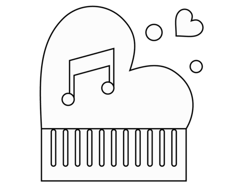 Valentines day piano coloring page free printable coloring pages