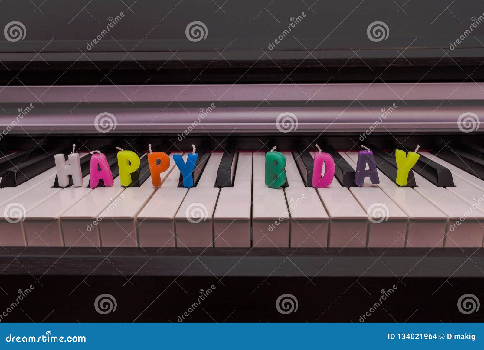 Happy birthday piano stock photos