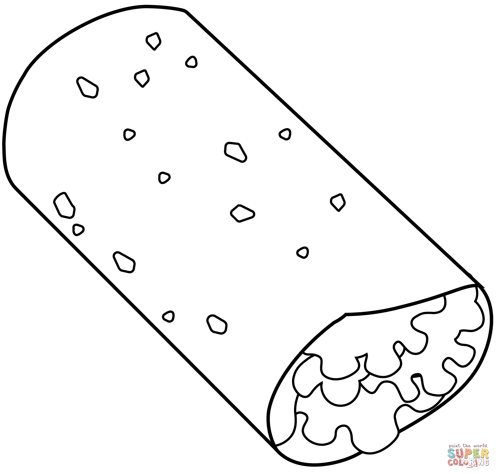 Burrito emoji coloring page free printable coloring pages