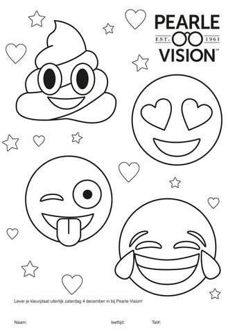 Pearle vision kleurplaat emoji by super retail