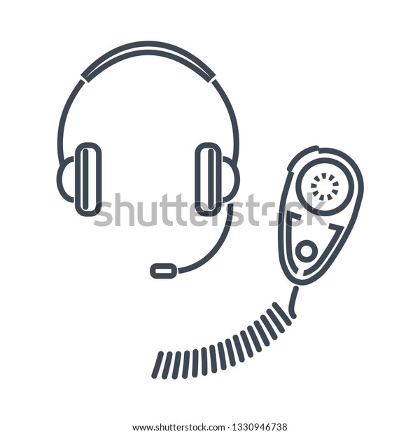Walkie talkie headset over royalty