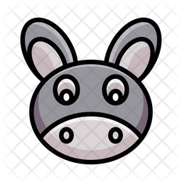 Donkey pinata colored outline icons