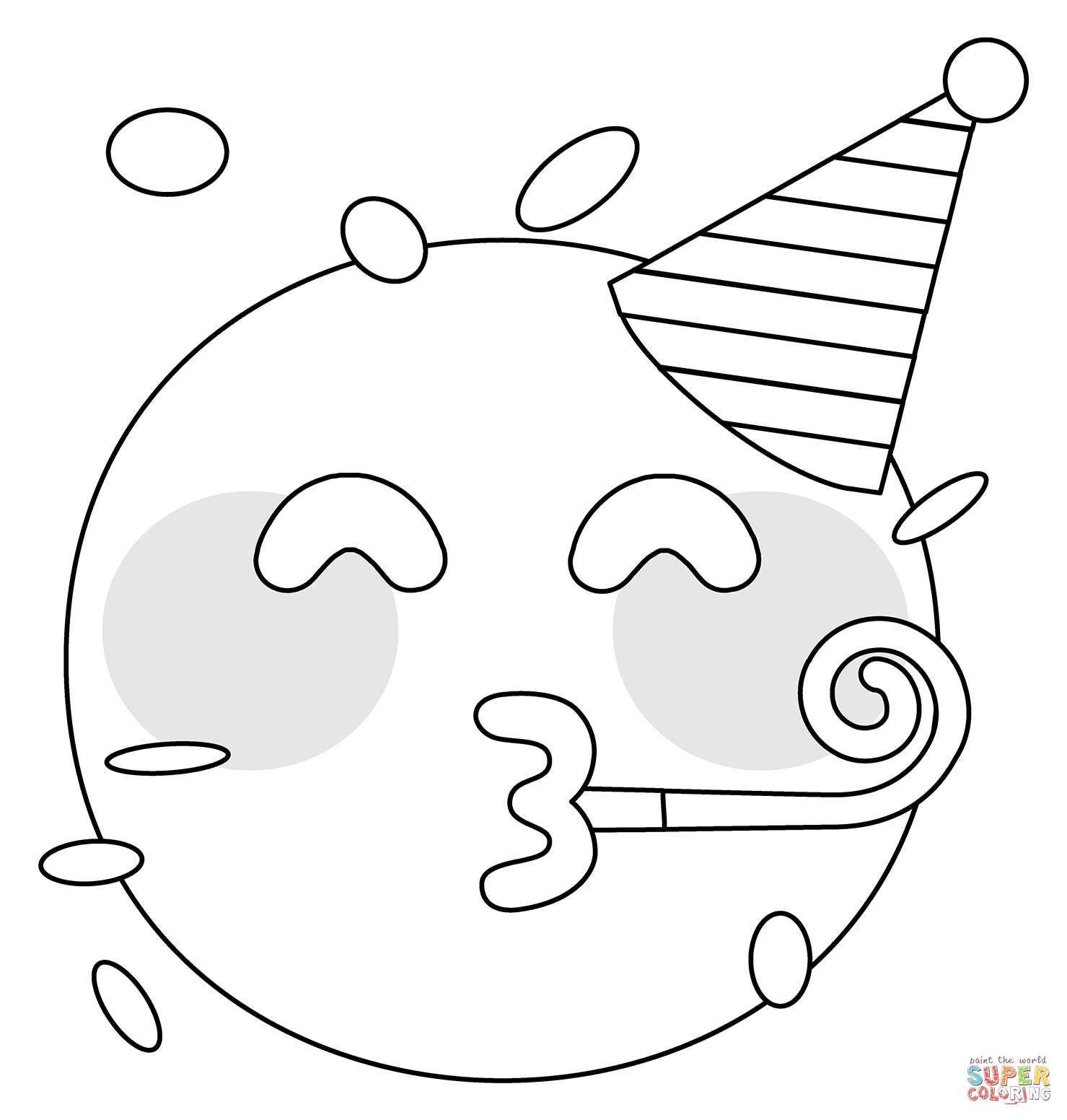 Partying face emoji coloring page free printable coloring pages