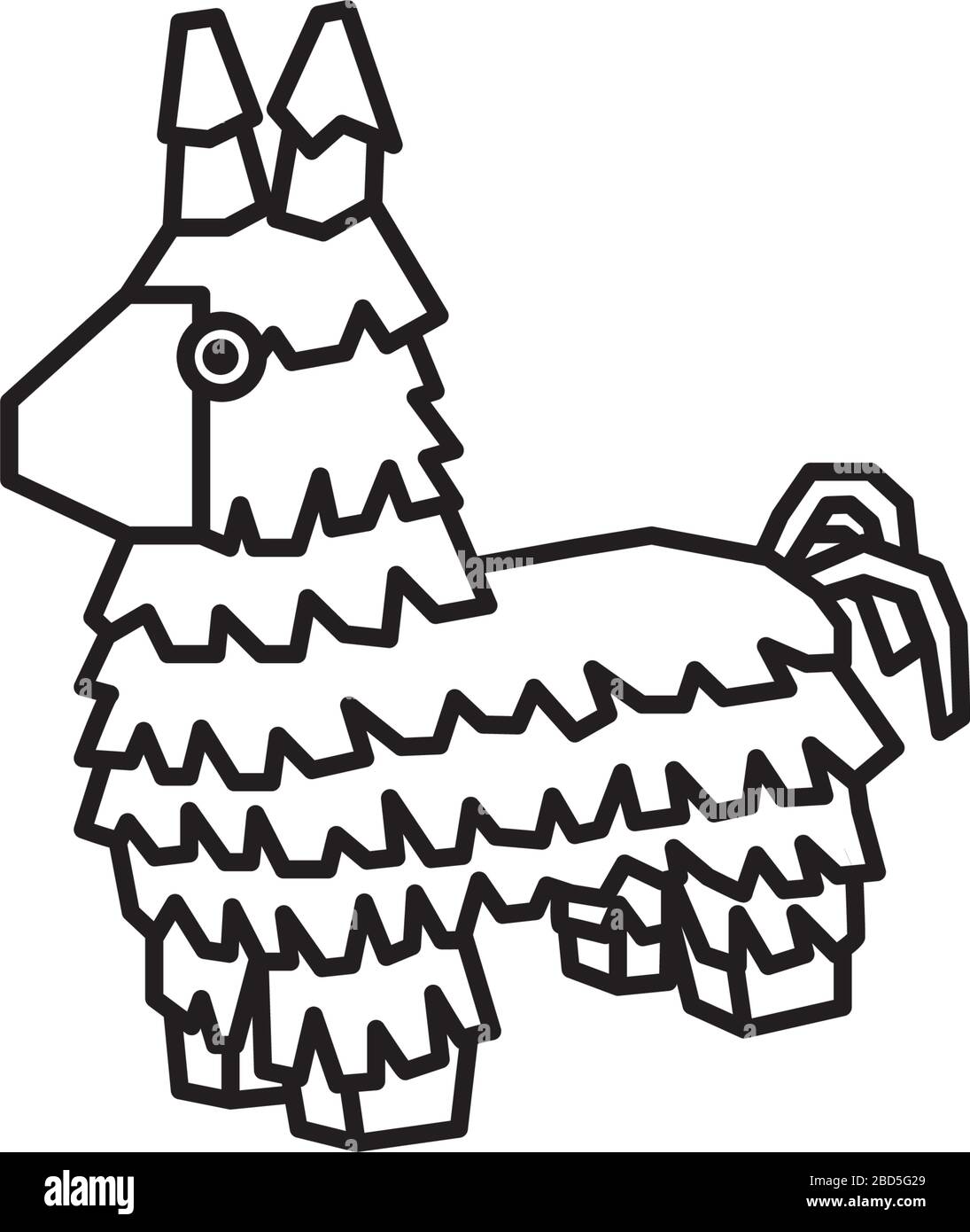 Donkey piãata cartoon vector line icon mexican celebration outline symbol stock vector image art