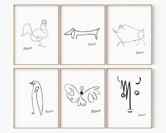 Choose out of animals drawing picasso animal sketch print picasso exhibition poster vintage animal line art picasso animal set of instant download