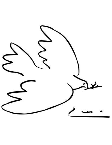 Peace dove by picasso coloring page free printable coloring pages