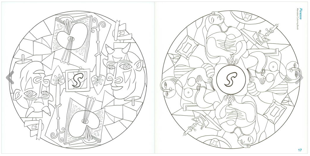 Picasso mandala coloring book â