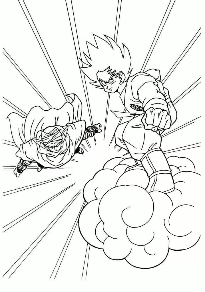 Goku and piccolo coloring page