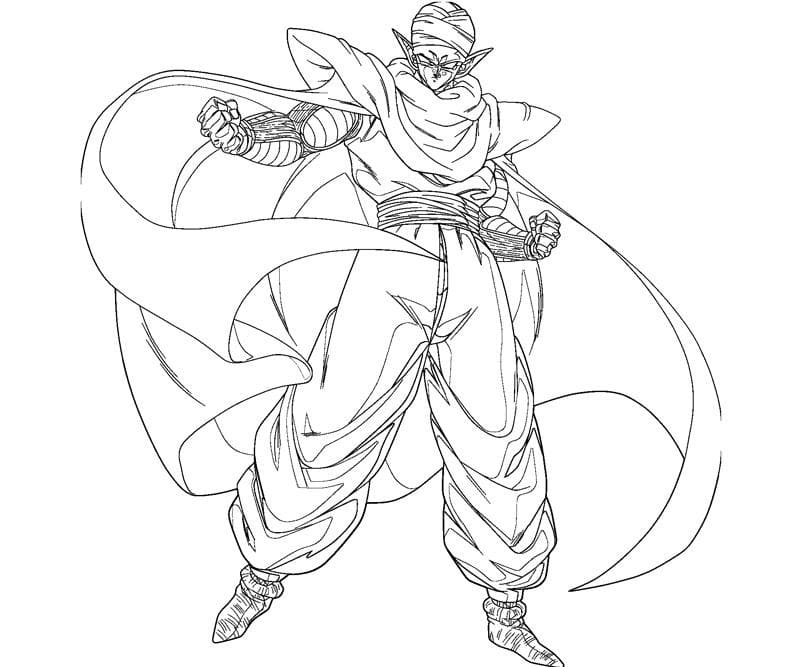 Piccolo from anime dragon ball z coloring page
