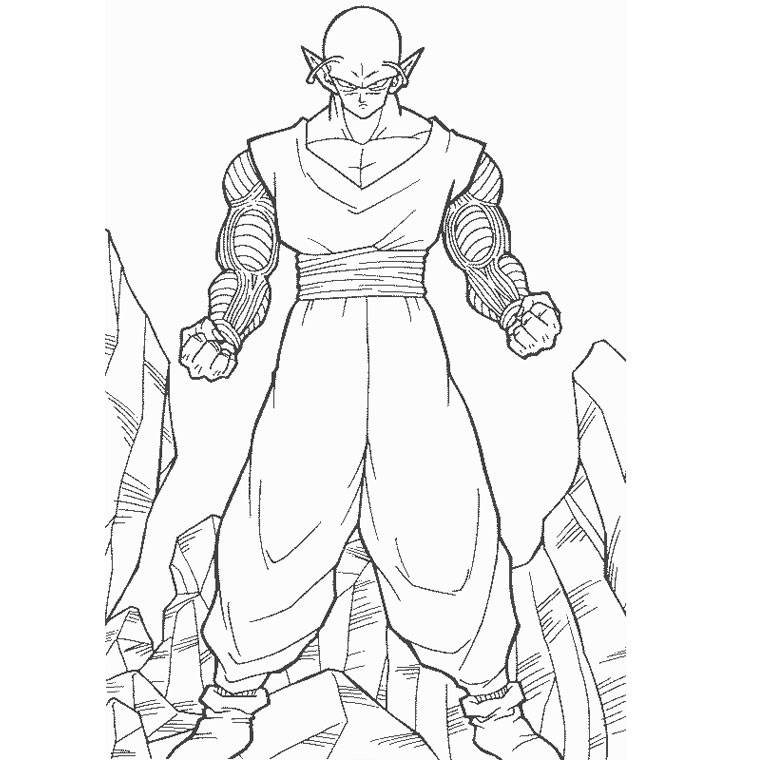 Coloriage de piccolo de dragon ball z ã imprimer avec tãªte ã modeler