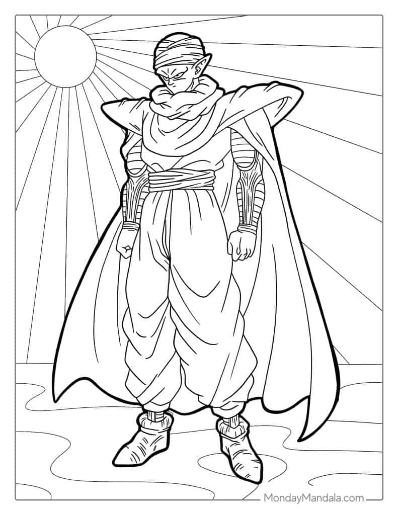 Dragon ball z coloring pages free pdf printables