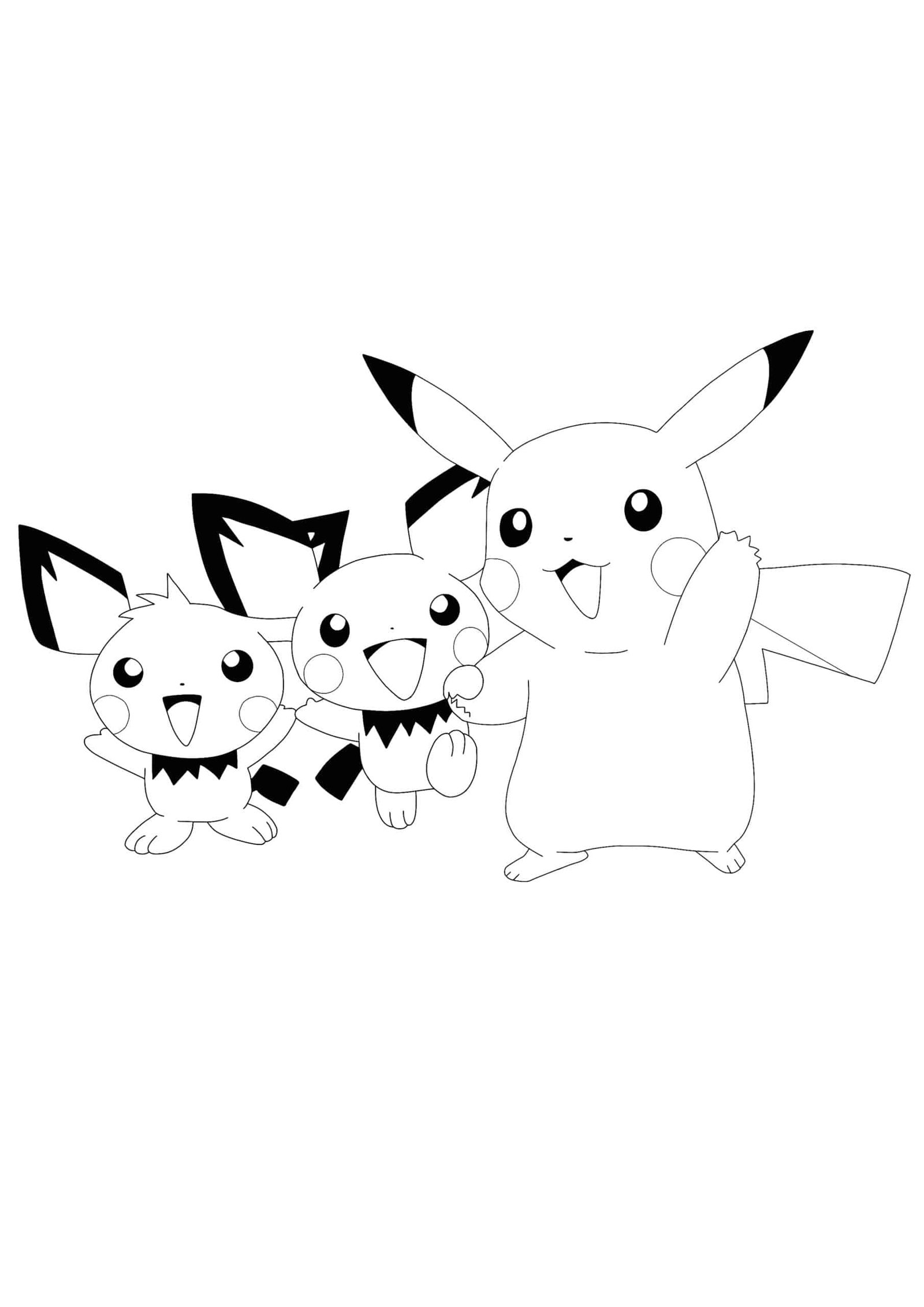 Pikachu and pichu coloring pages