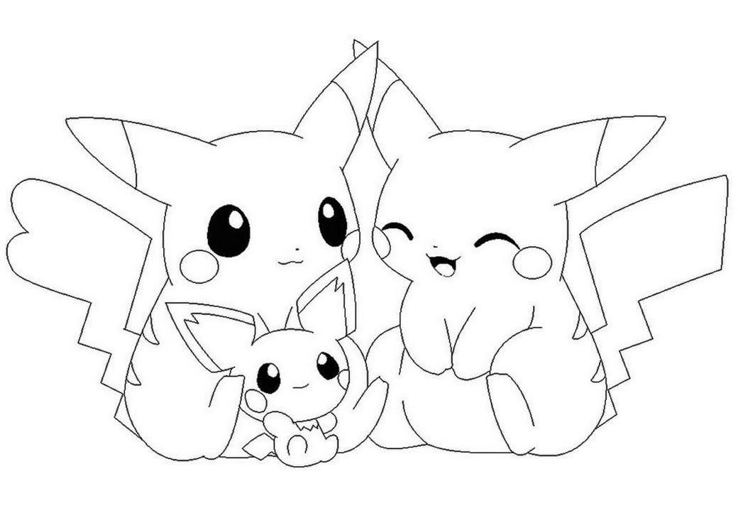 Cute baby love pikachu and pichu loring pages free printable pikachu loring page pokemon loring sheets pokemon loring