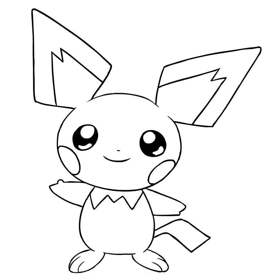 Pichu standing coloring page