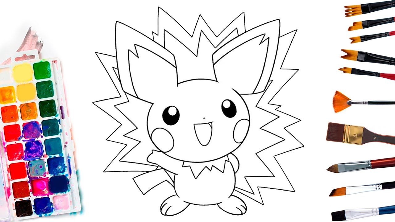Pichu coloring and drawing pikachu re