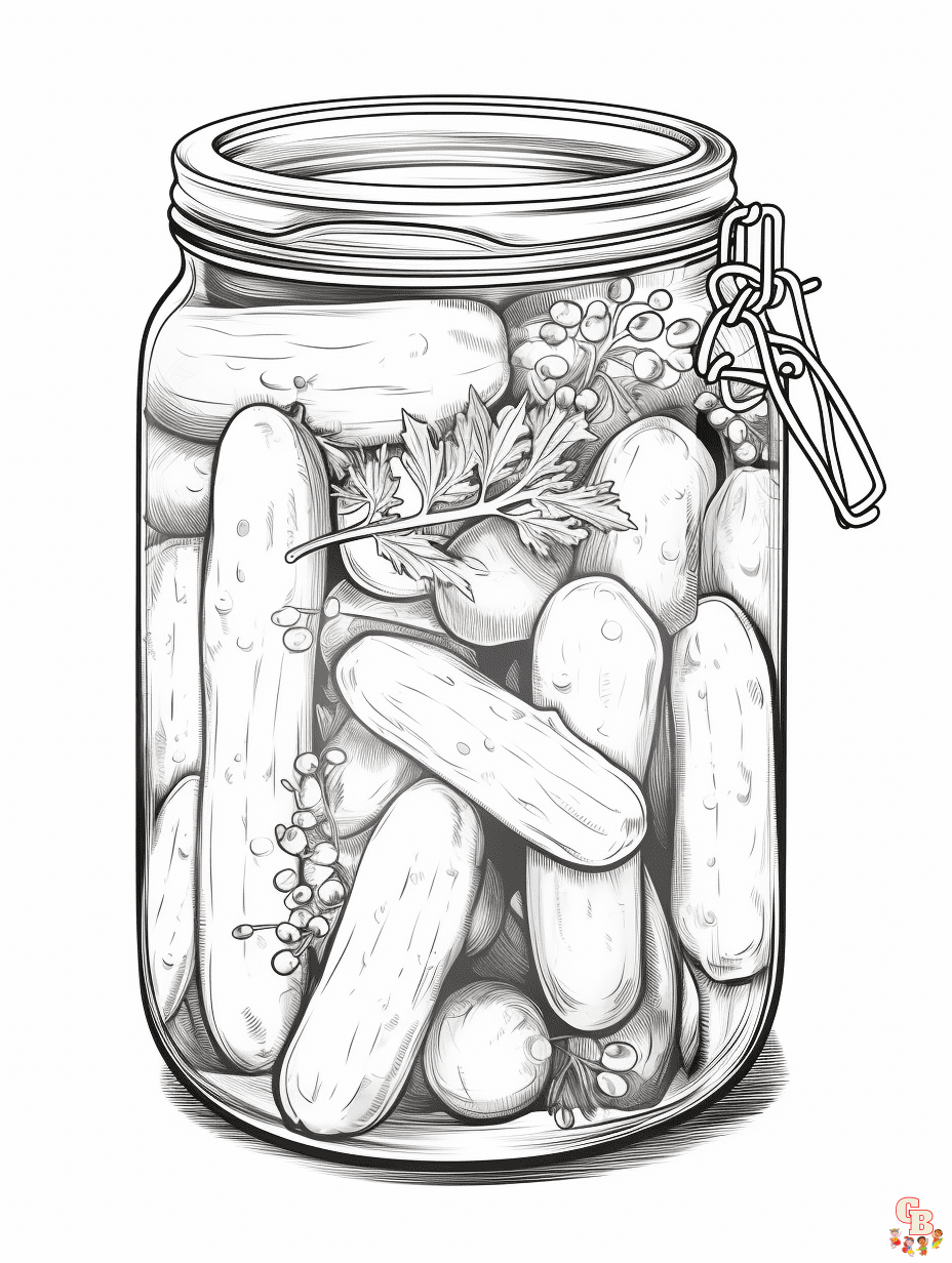 Printable pickle coloring pages free for kids and adults