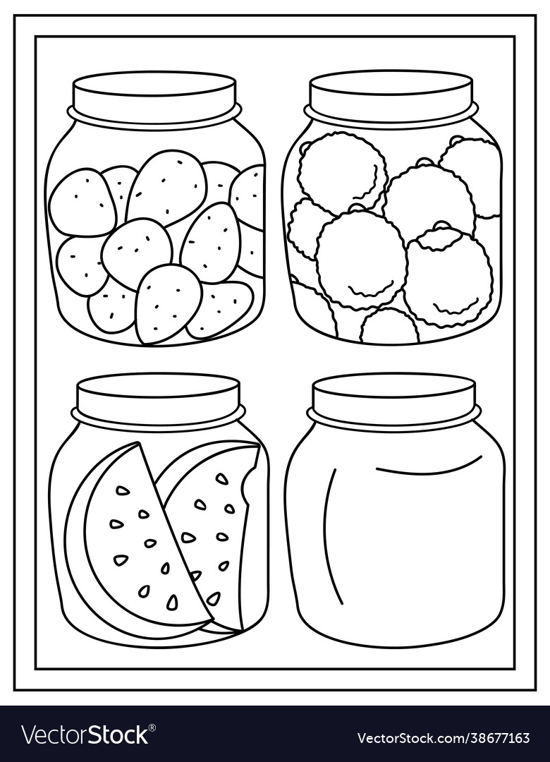 Pickle jars drawing royalty free vector image