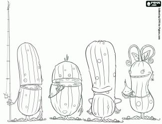 Pickle coloring pages printable the pickles pickle dill sour sweet and pearl coloring page coloring pages pickles color