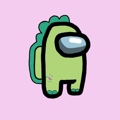 Pickle the dinosaur as among us picklethedinosaur amongus dinosaur moriahelizabeth picsartcolorâ cute canvas paintings cute cartoon drawings cute drawings