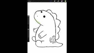 Pickle the dinosaur drawing and colour