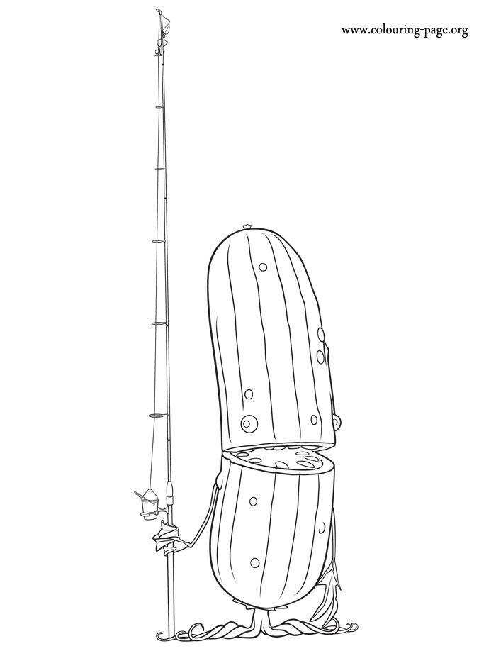 Colorful pickle coloring page