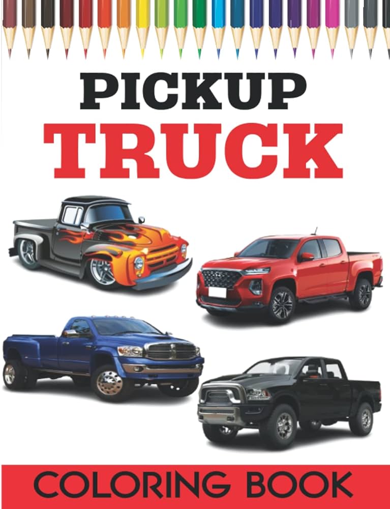 Pickup truck coloring book this amazing pickup truck for kids and adults relaxation and stress relief fun coloring book for kids of all ages molina darla books