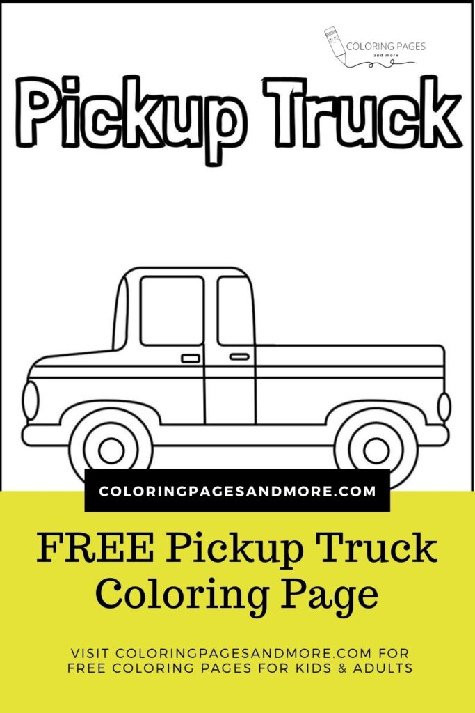Pickup truck coloring page