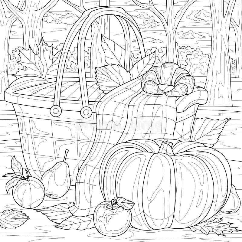 Picnic coloring page stock illustrations â picnic coloring page stock illustrations vectors clipart