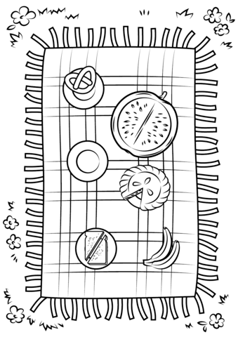 Picnic blanket coloring page free printable coloring pages