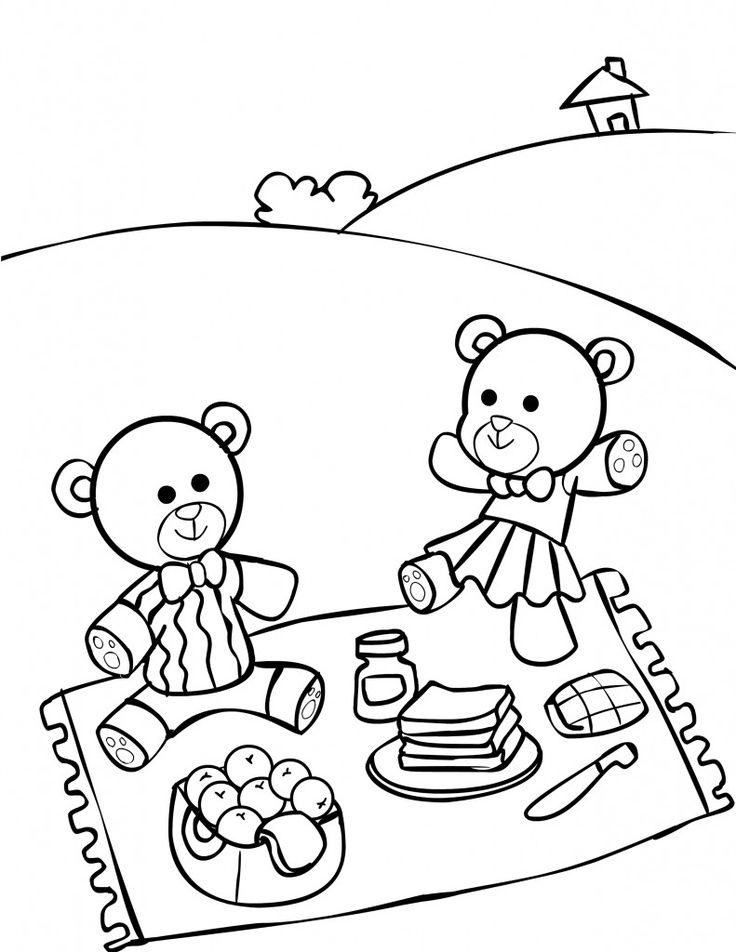 Delightful teddy bear picnic coloring pages