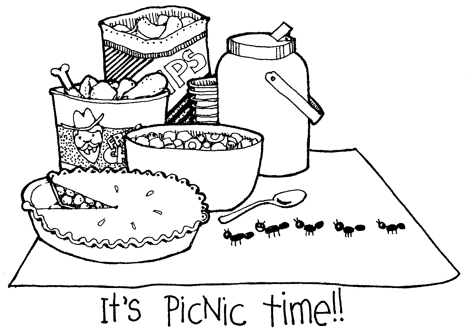 Picnic coloring pages
