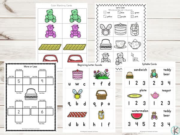 Ð free teddy bear picnic worksheet printables