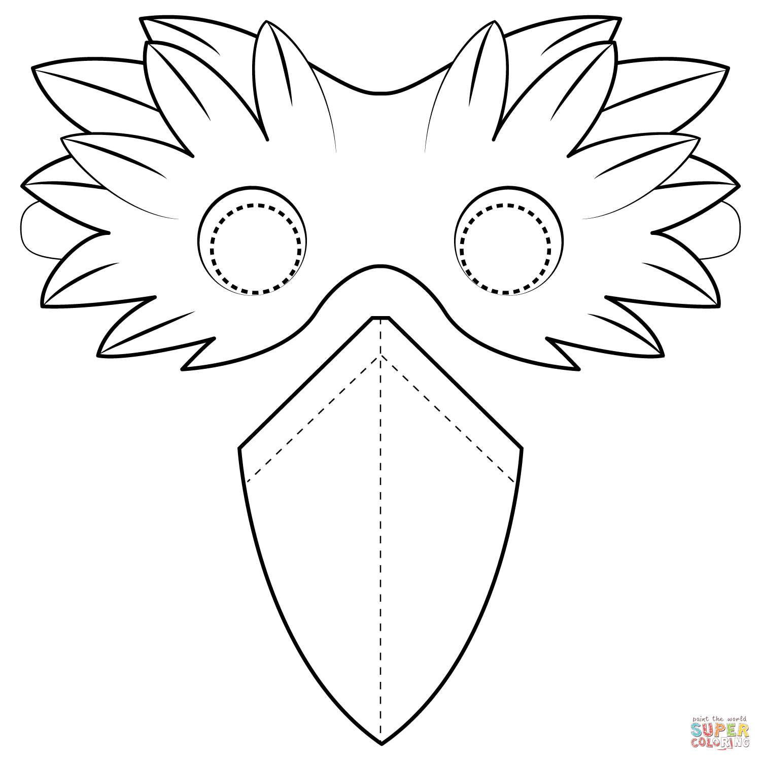 Bird beak mask coloring page free printable coloring pages