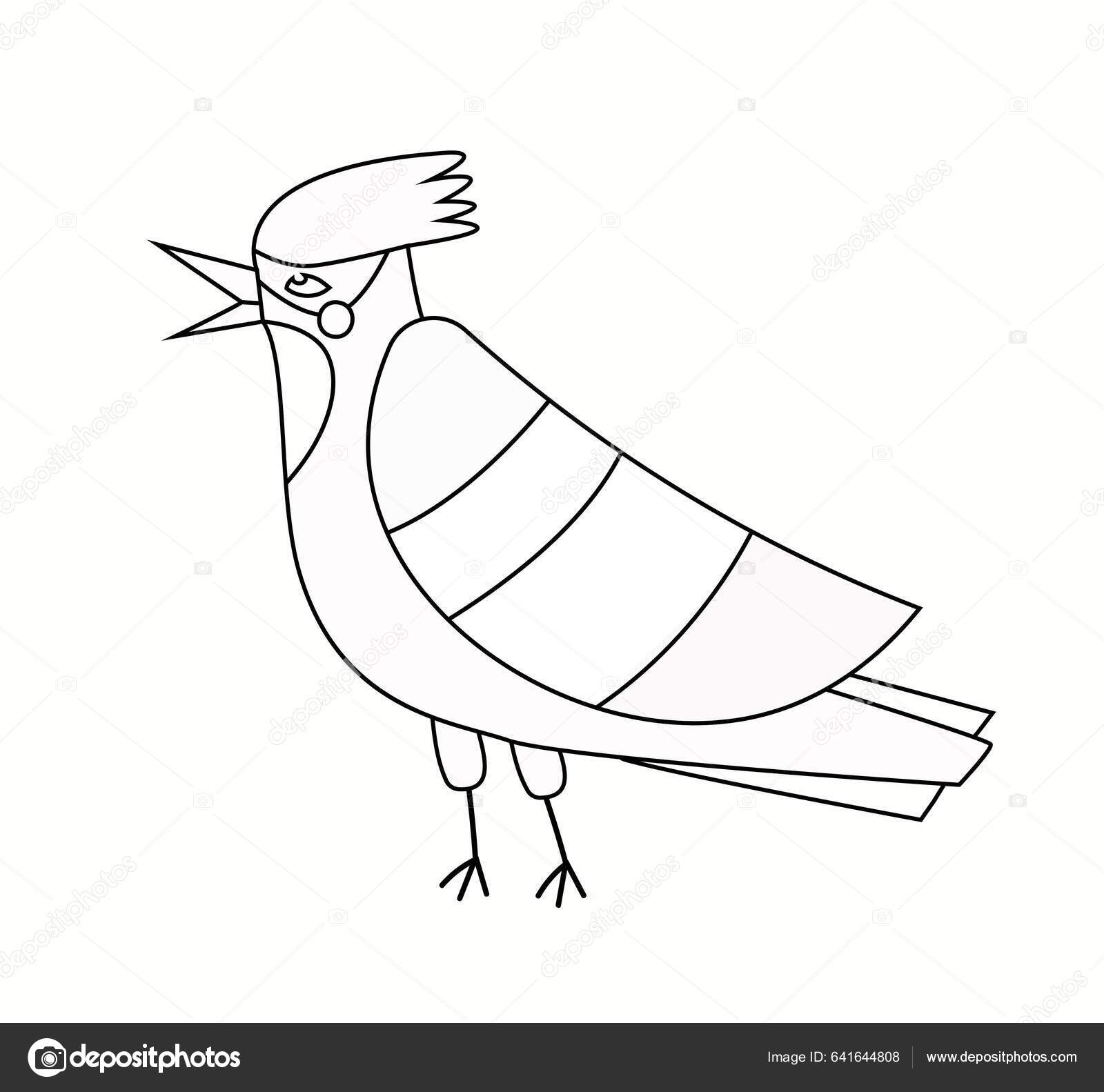 Pãgina para colorear con pãjaro creatividad arte minimalistas animal con vector de stock por mentalmind