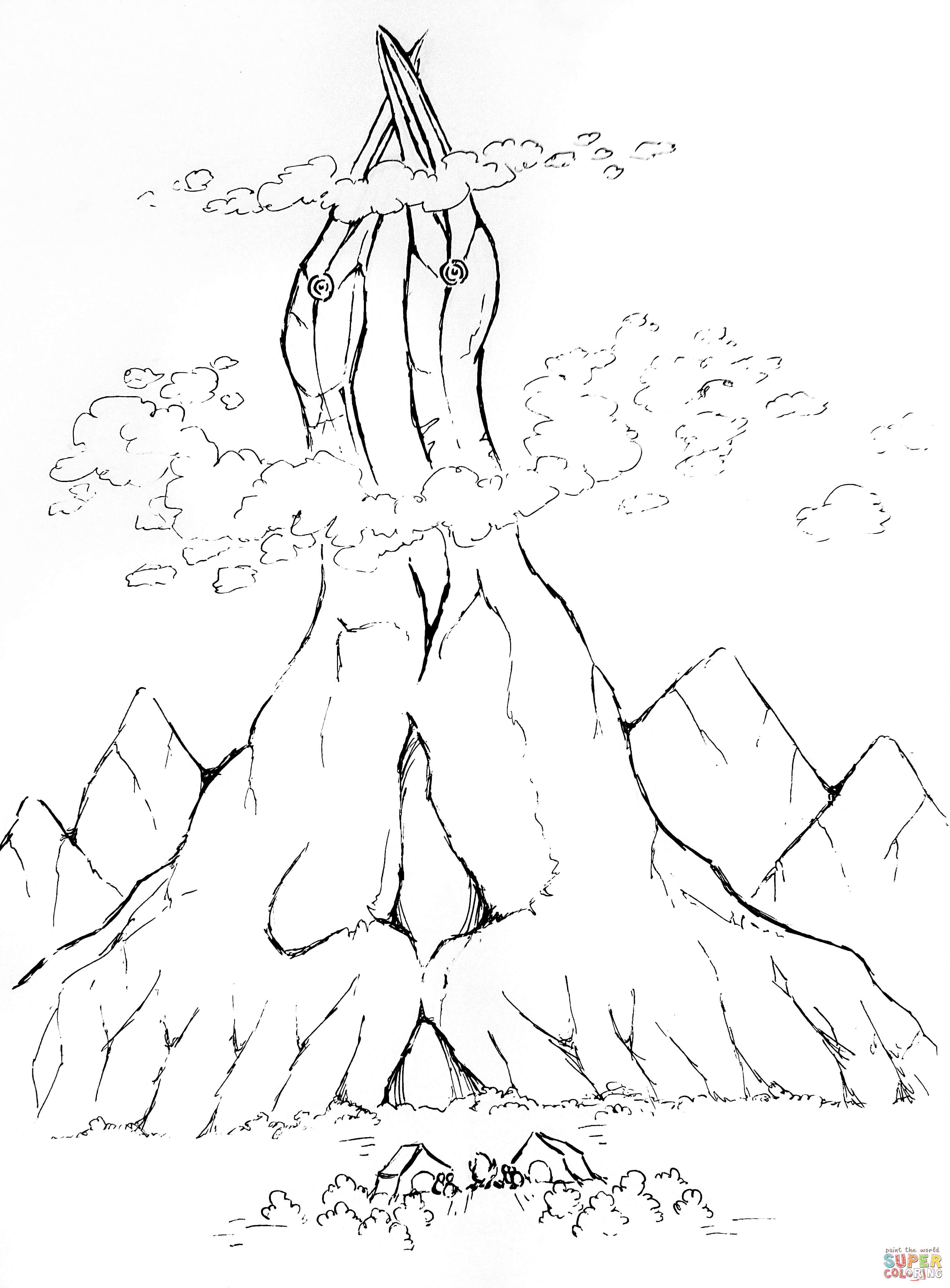 Dibujo de montaãa de pico de pãjaro para colorear dibujos para colorear imprimir gratis